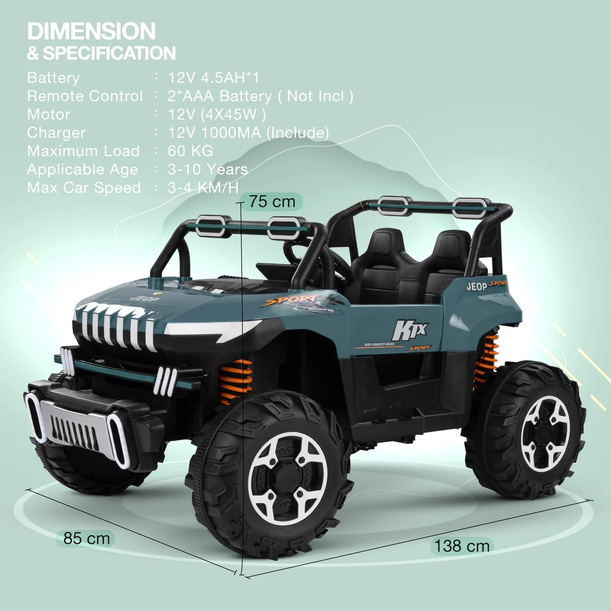 Baybee Autobot Rechargeable Battery Operated Jeep for Kids, Ride on Toy Kids Car with Bluetooth, Music & Light