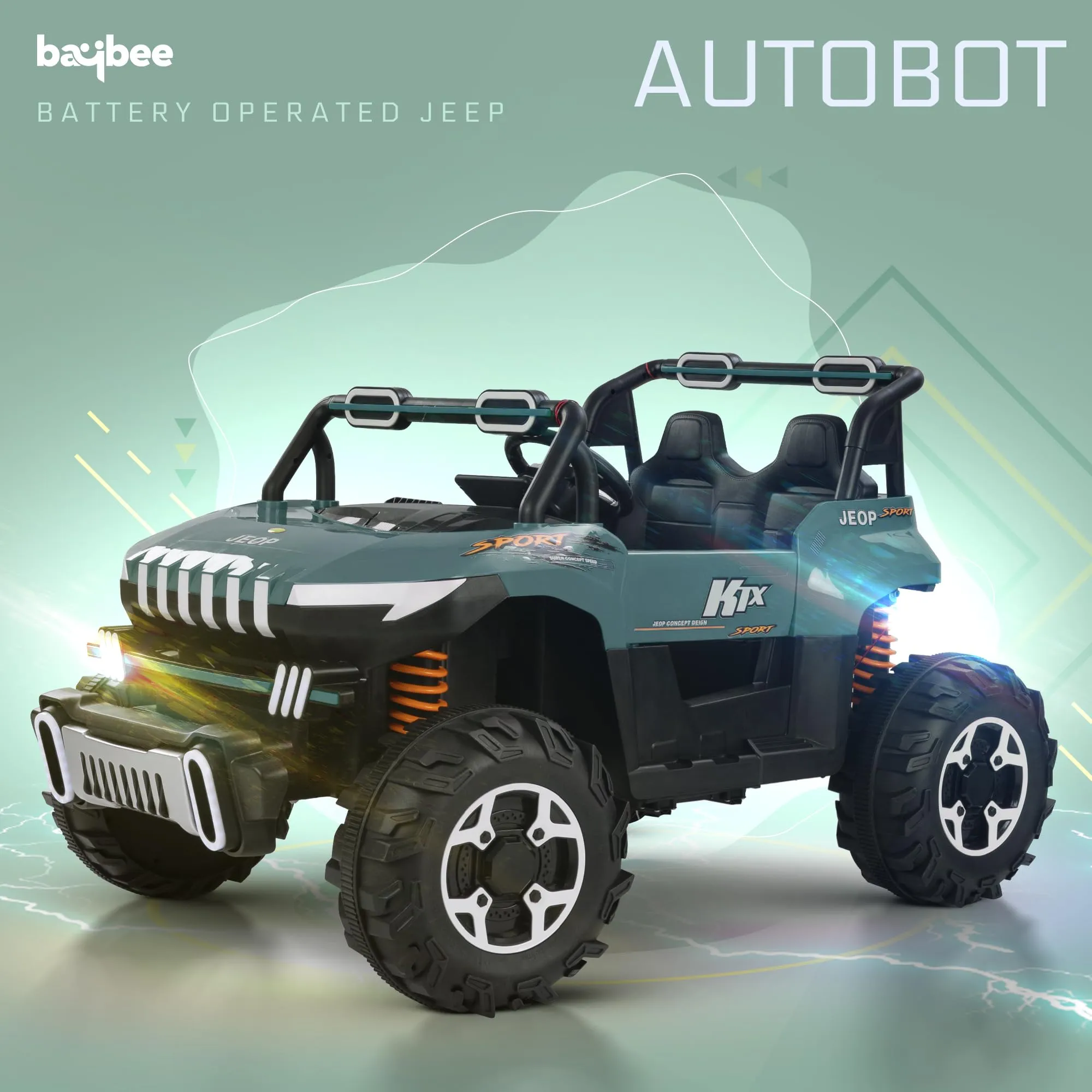 Baybee Autobot Rechargeable Battery Operated Jeep for Kids, Ride on Toy Kids Car with Bluetooth, Music & Light