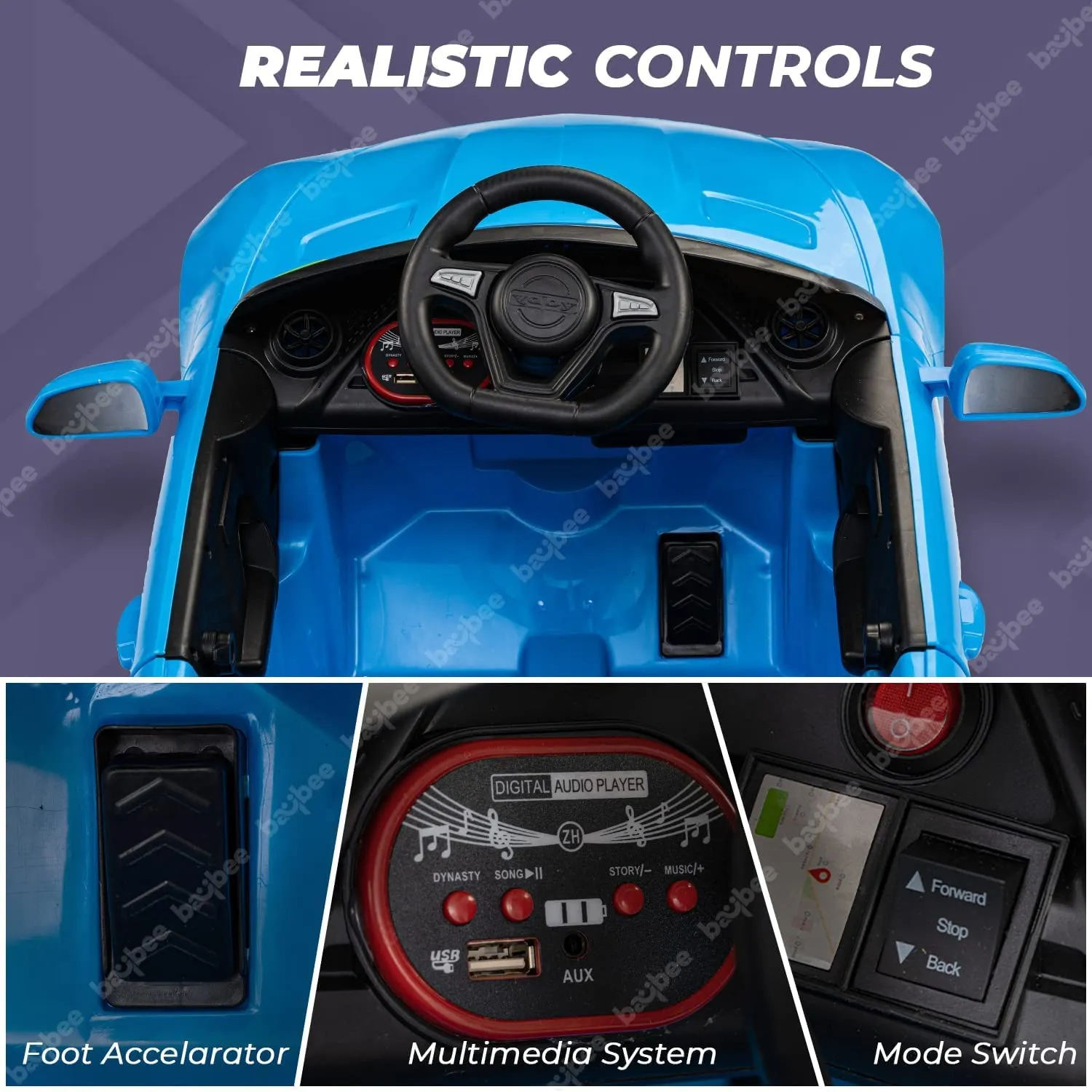 Baybee Mini Mercedes Benz Electric Ride on Car,12V Battery, Music, Lights Racing Car for Boys & Girls (3 to 5 Years)