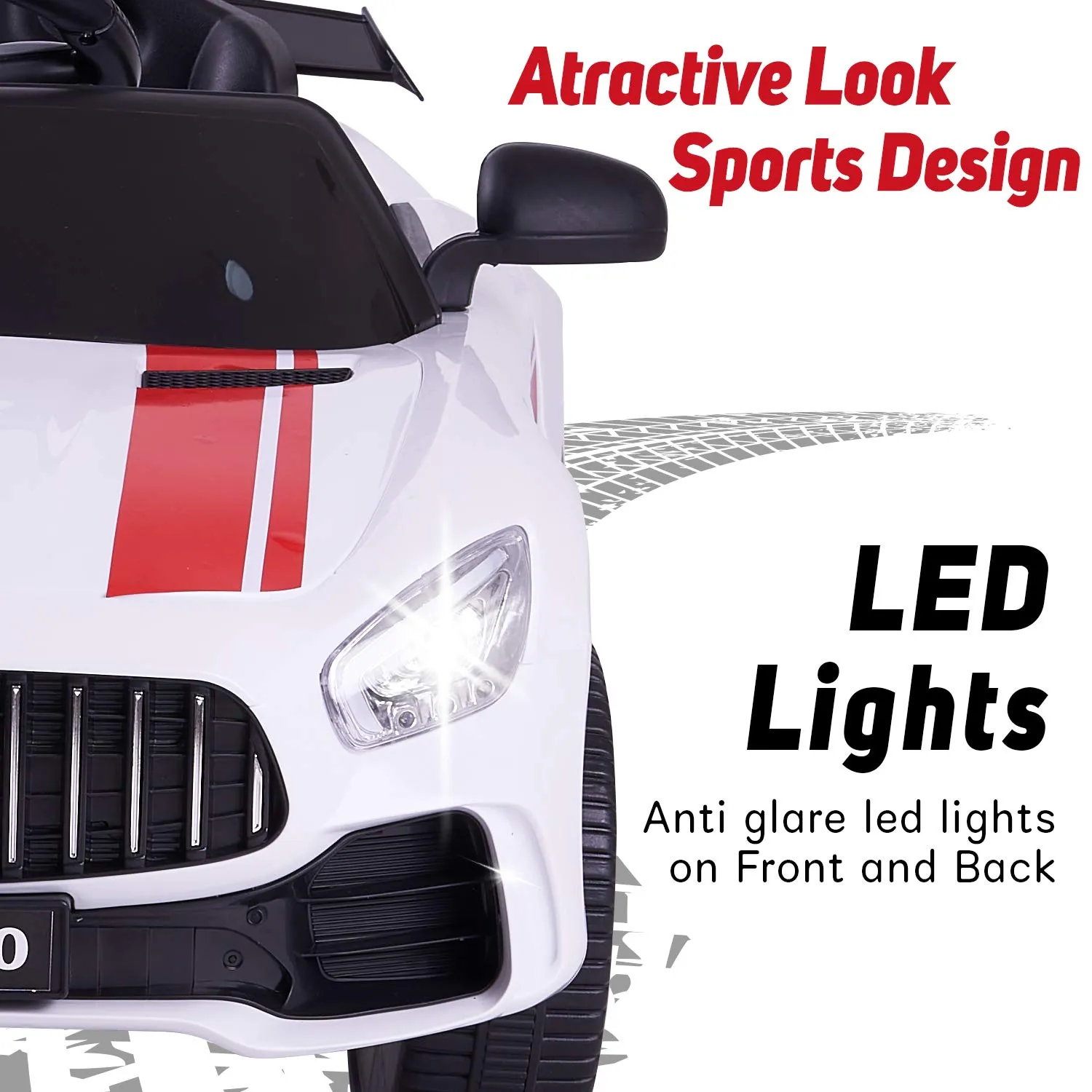 Baybee Mini Mercedes Benz Electric Ride on Car,12V Battery, Music, Lights Racing Car for Boys & Girls (3 to 5 Years)