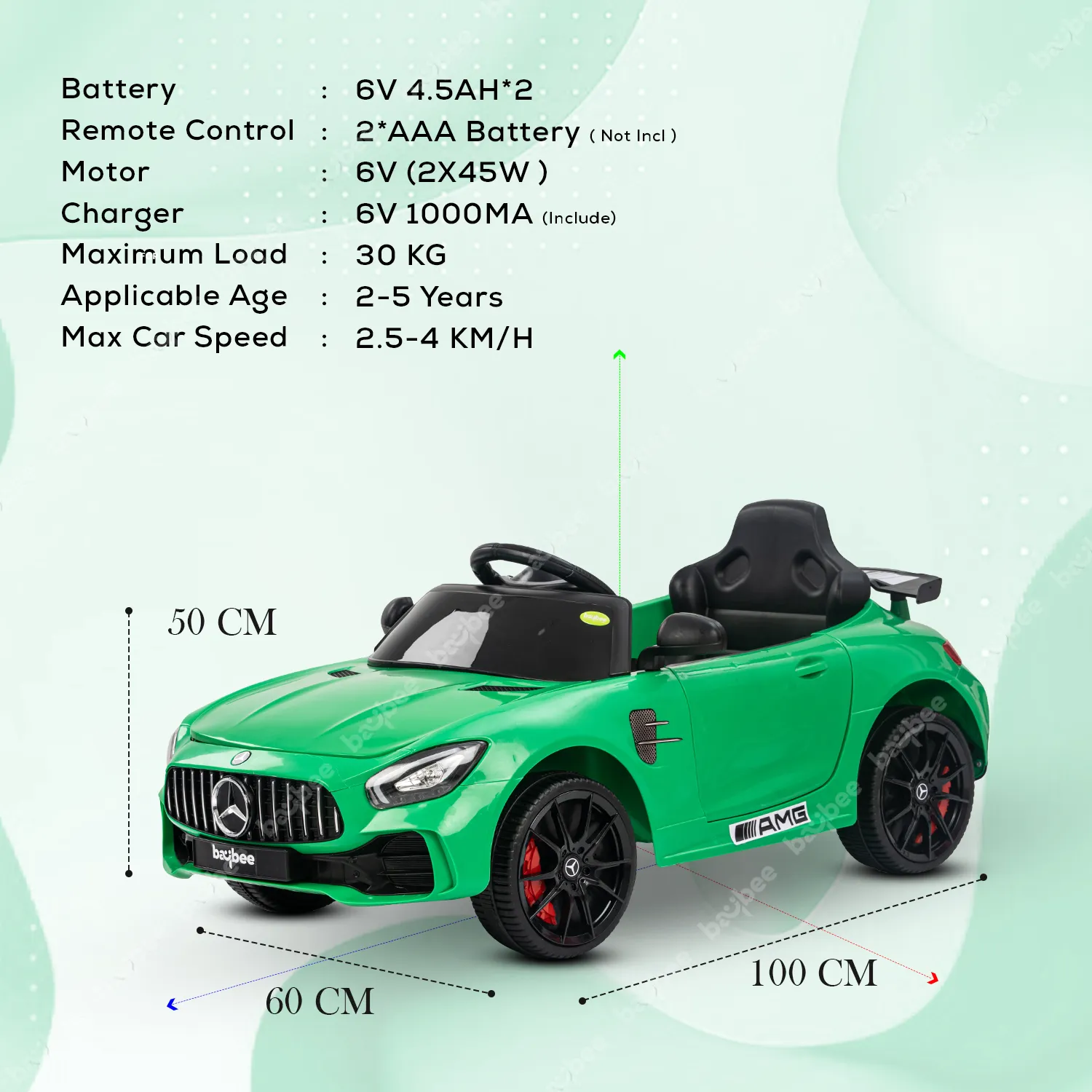 Baybee Mini Mercedes Benz Electric Ride on Car,12V Battery, Music, Lights Racing Car for Boys & Girls (3 to 5 Years)