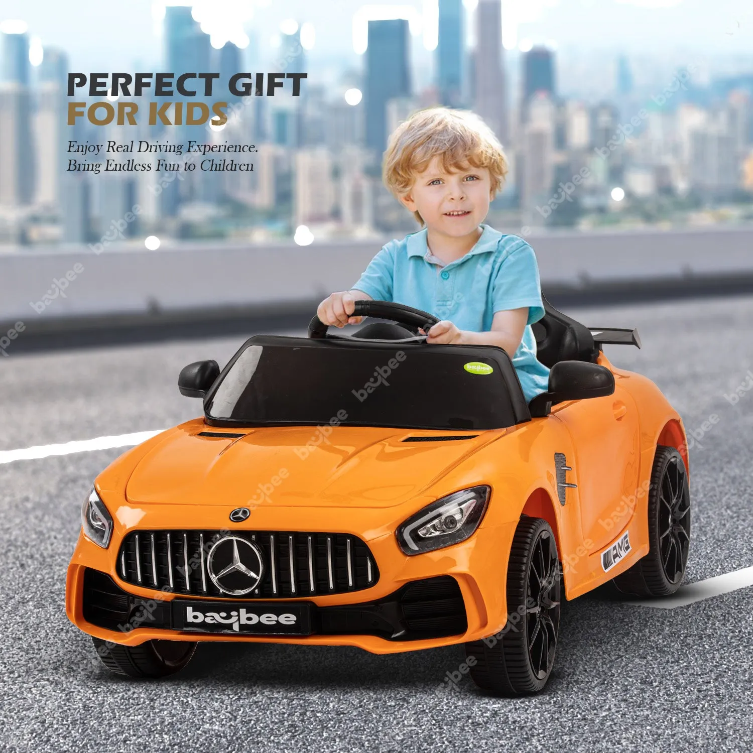 Baybee Mini Mercedes Benz Electric Ride on Car,12V Battery, Music, Lights Racing Car for Boys & Girls (3 to 5 Years)