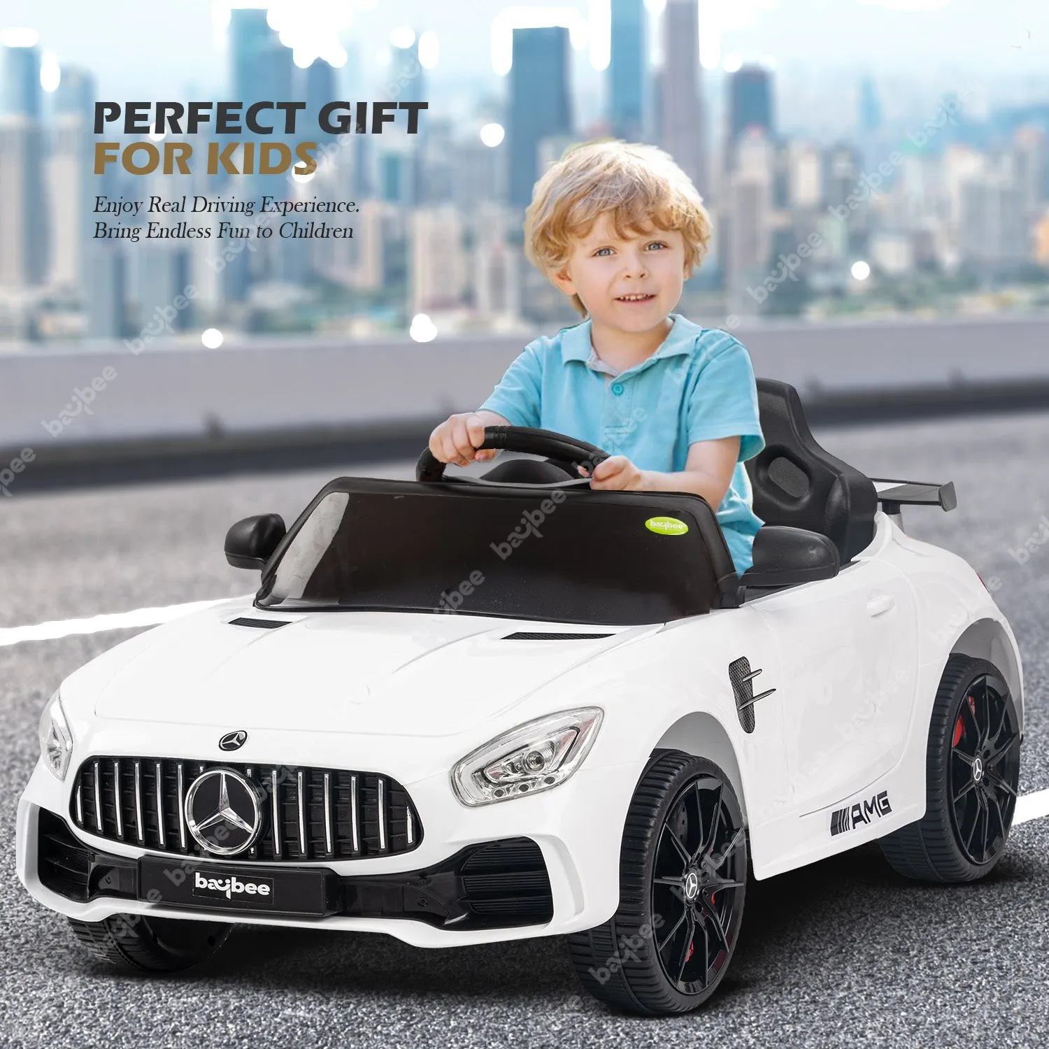 Baybee Mini Mercedes Benz Electric Ride on Car,12V Battery, Music, Lights Racing Car for Boys & Girls (3 to 5 Years)