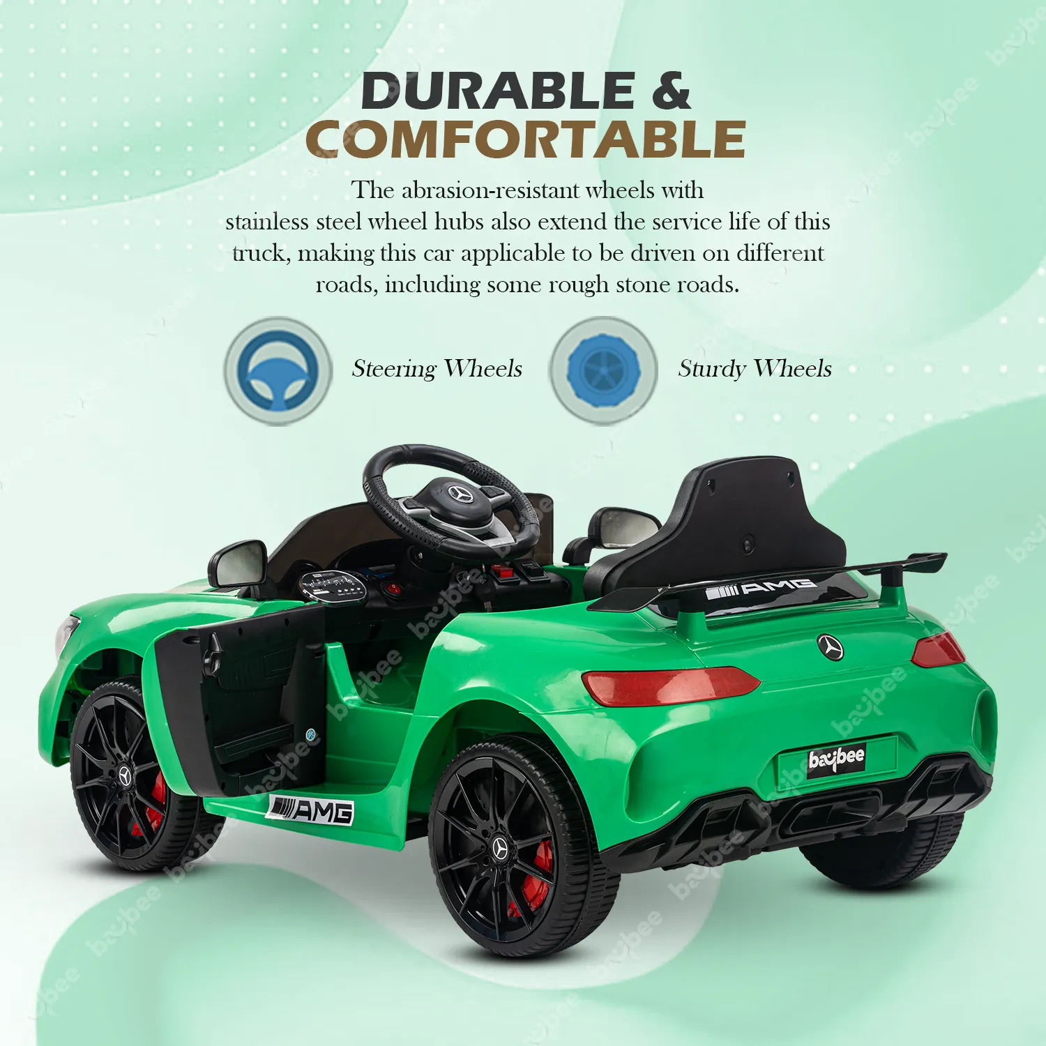 Baybee Mini Mercedes Benz Electric Ride on Car,12V Battery, Music, Lights Racing Car for Boys & Girls (3 to 5 Years)