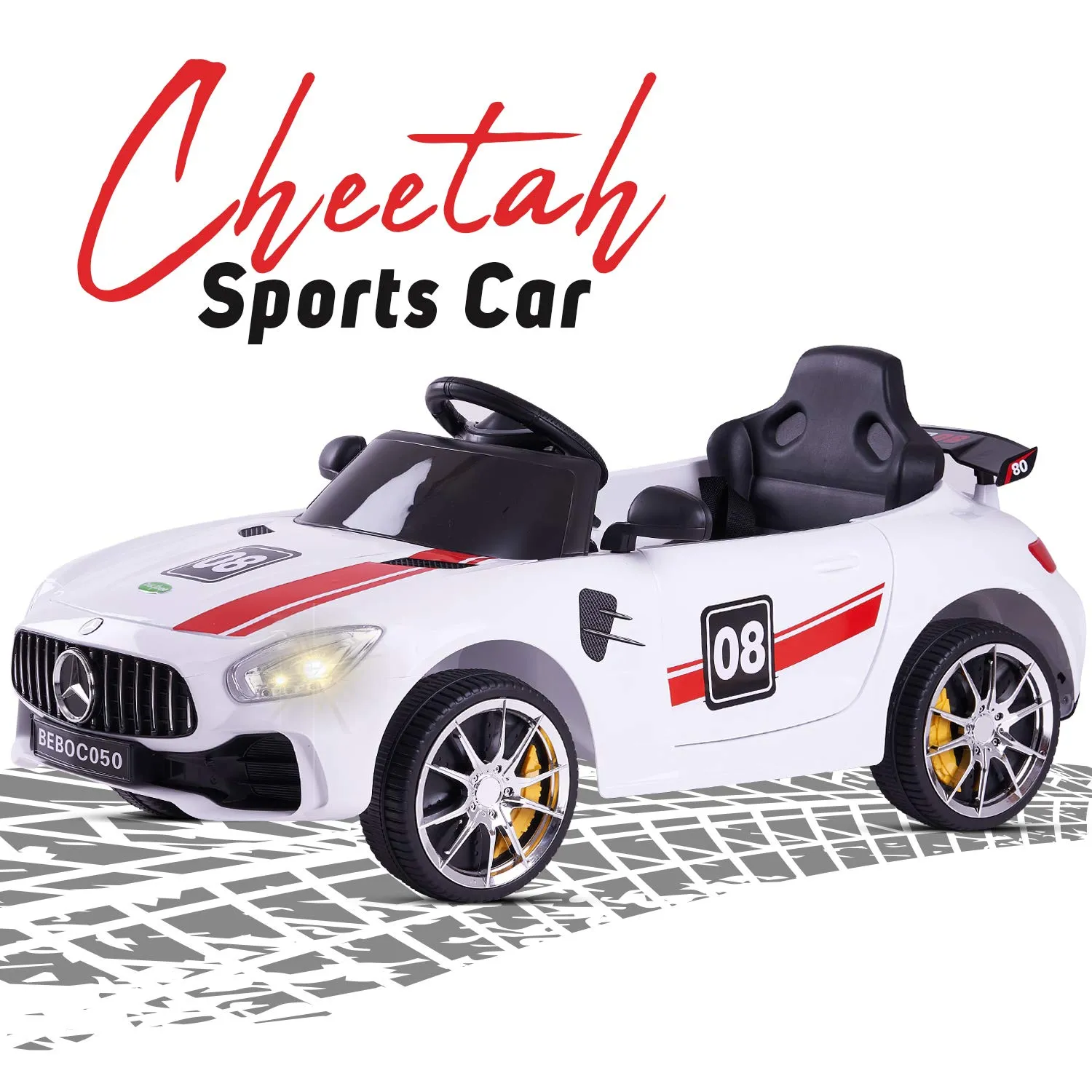 Baybee Mini Mercedes Benz Electric Ride on Car,12V Battery, Music, Lights Racing Car for Boys & Girls (3 to 5 Years)