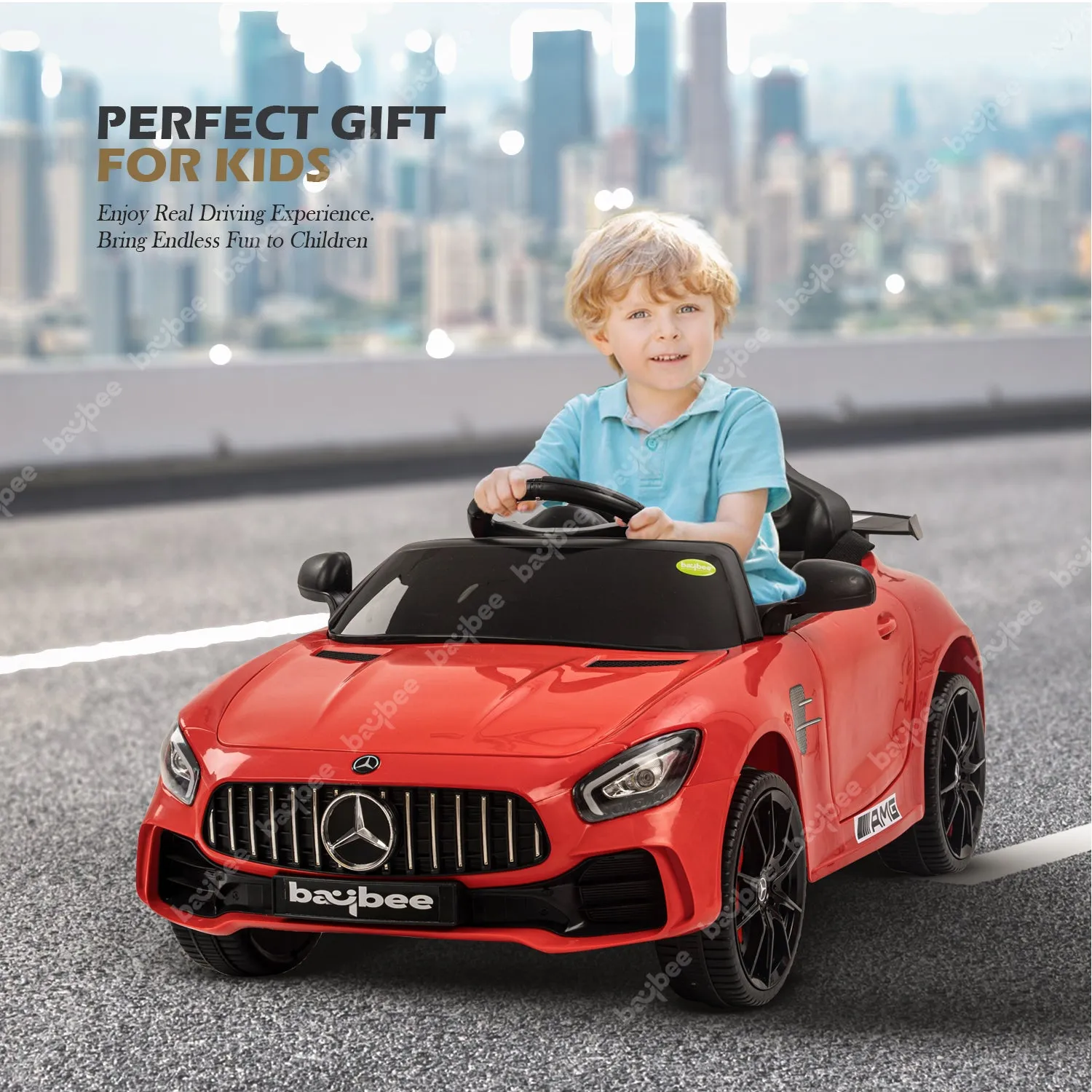 Baybee Mini Mercedes Benz Electric Ride on Car,12V Battery, Music, Lights Racing Car for Boys & Girls (3 to 5 Years)
