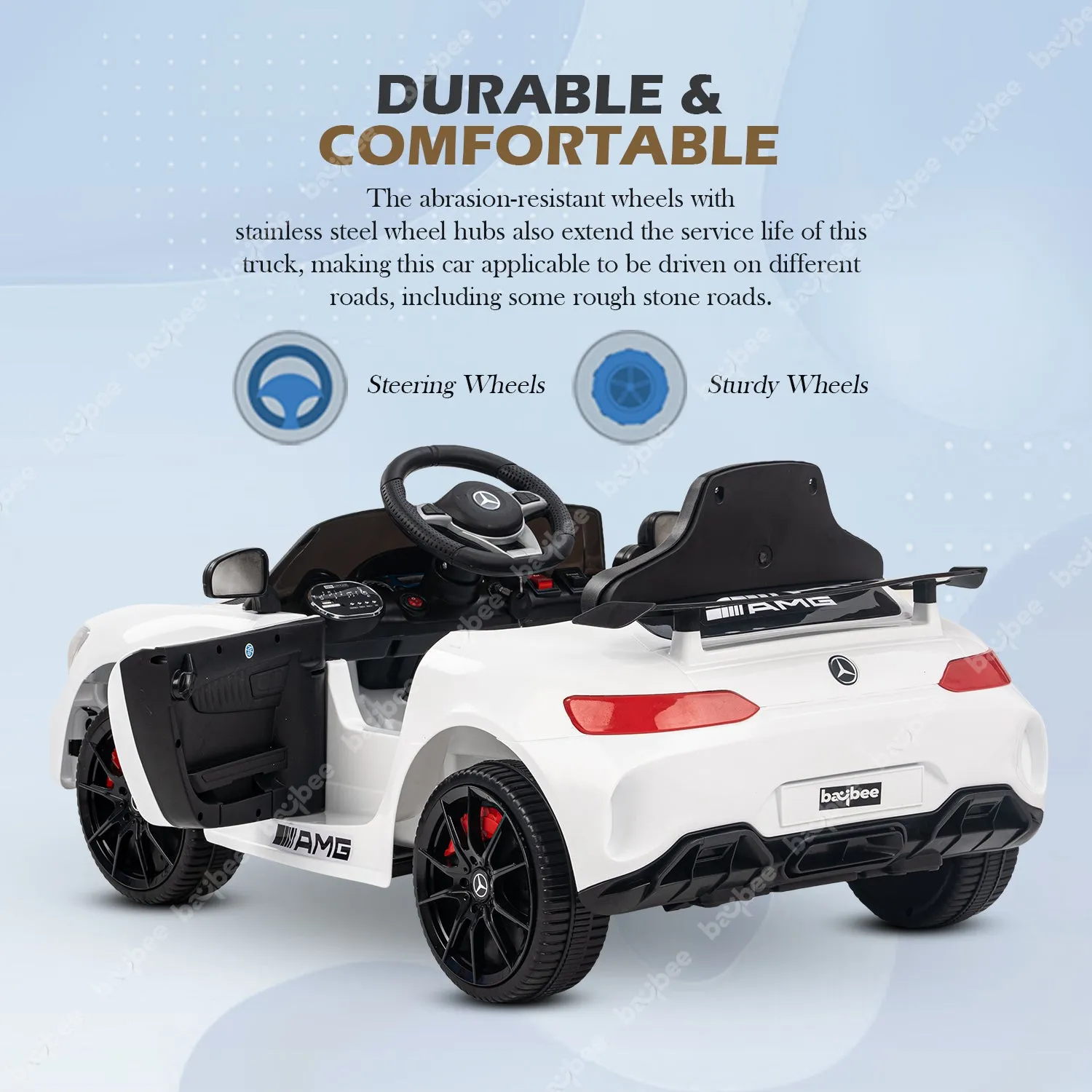 Baybee Mini Mercedes Benz Electric Ride on Car,12V Battery, Music, Lights Racing Car for Boys & Girls (3 to 5 Years)