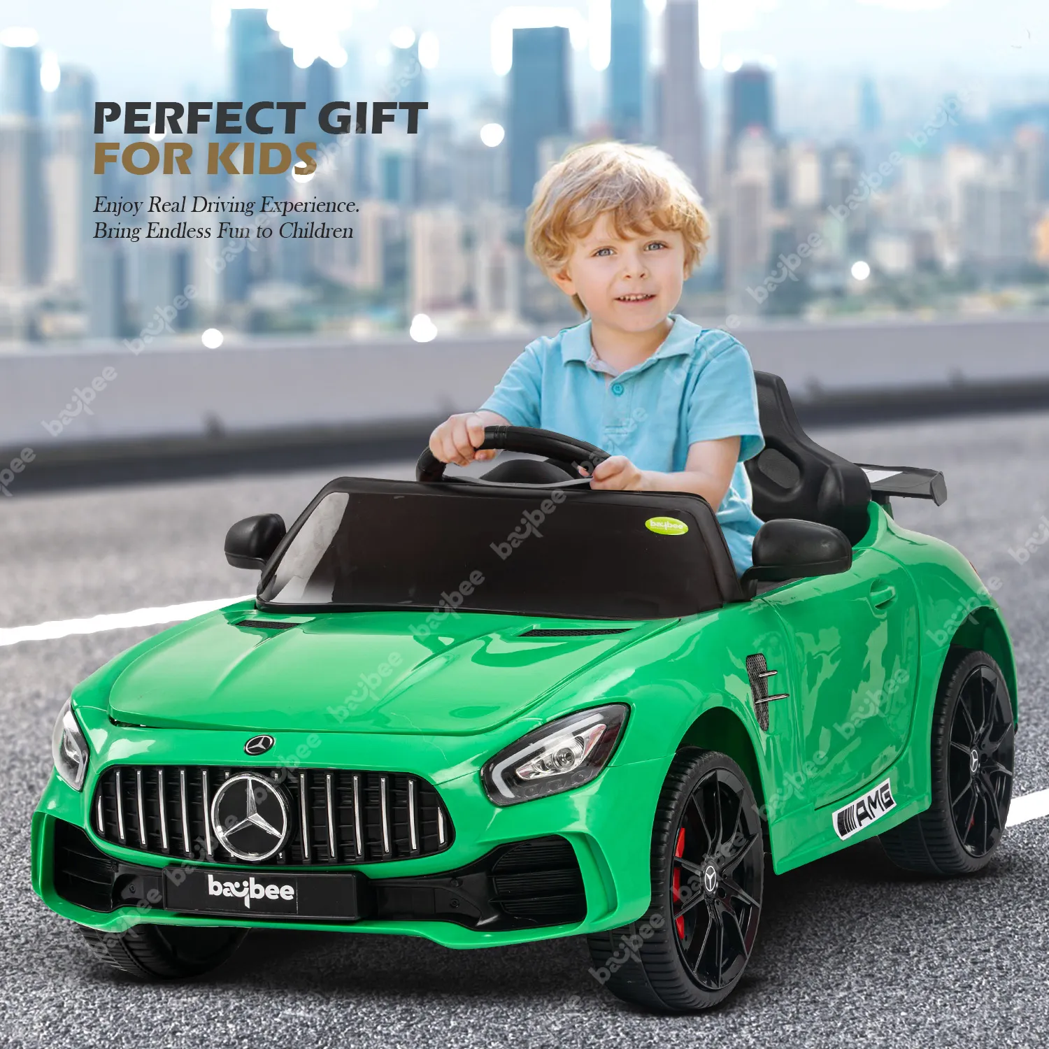 Baybee Mini Mercedes Benz Electric Ride on Car,12V Battery, Music, Lights Racing Car for Boys & Girls (3 to 5 Years)