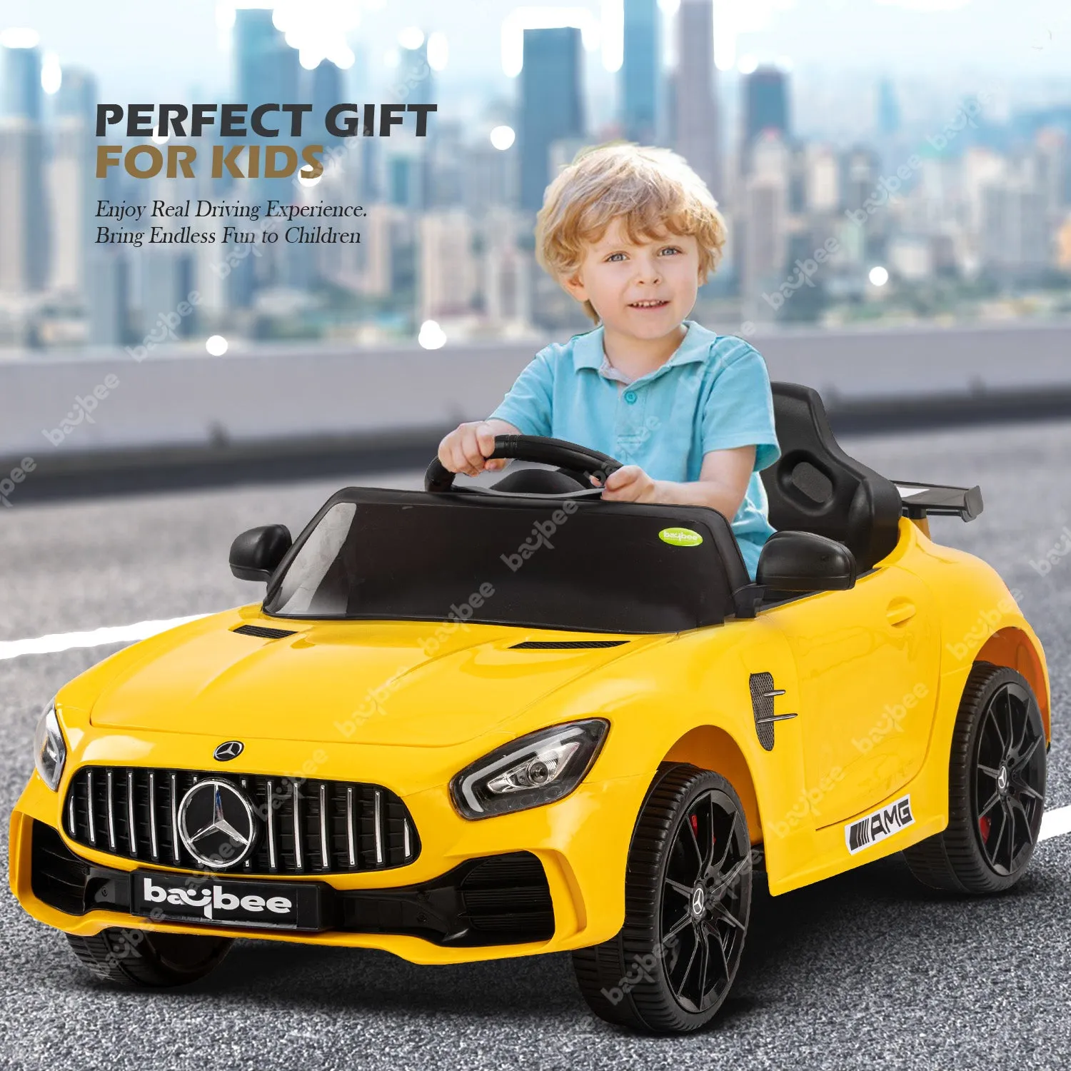 Baybee Mini Mercedes Benz Electric Ride on Car,12V Battery, Music, Lights Racing Car for Boys & Girls (3 to 5 Years)
