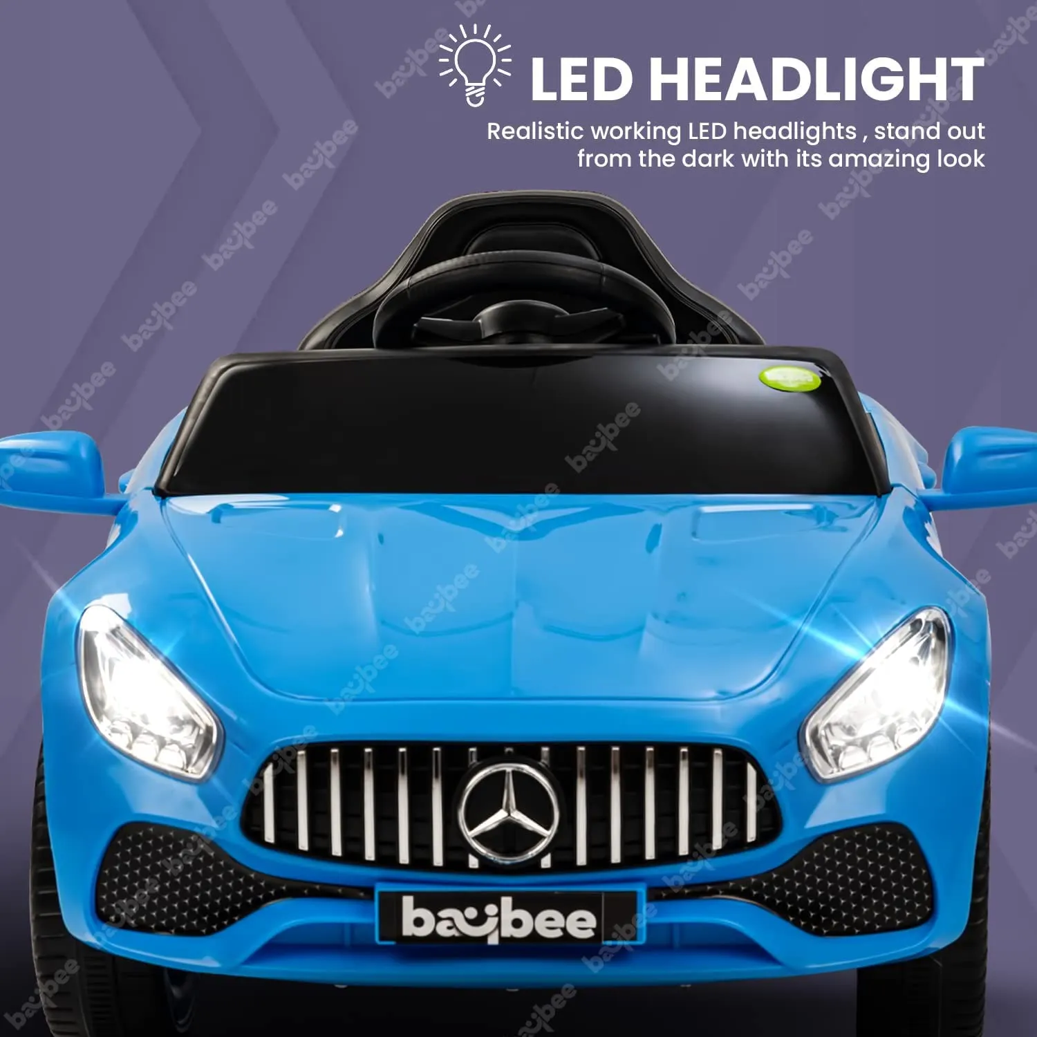 Baybee Mini Mercedes Benz Electric Ride on Car,12V Battery, Music, Lights Racing Car for Boys & Girls (3 to 5 Years)