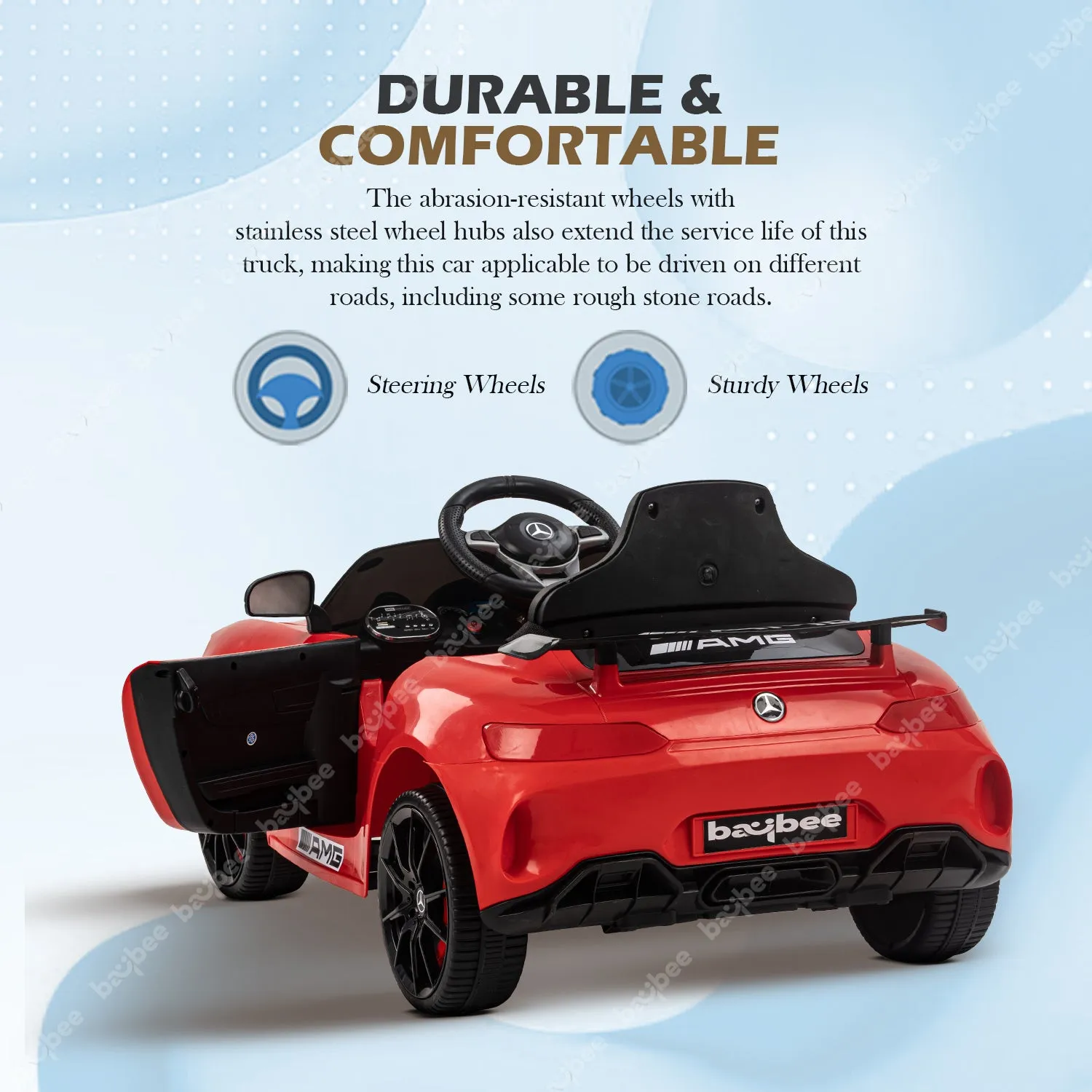 Baybee Mini Mercedes Benz Electric Ride on Car,12V Battery, Music, Lights Racing Car for Boys & Girls (3 to 5 Years)
