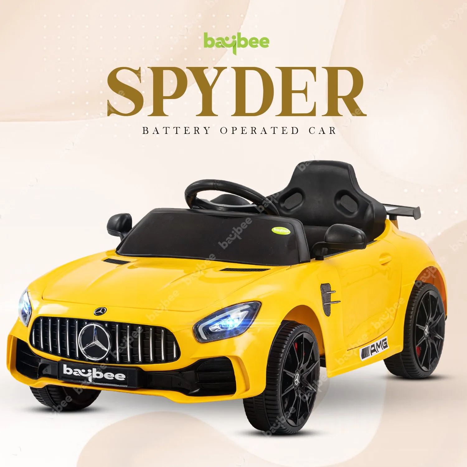 Baybee Mini Mercedes Benz Electric Ride on Car,12V Battery, Music, Lights Racing Car for Boys & Girls (3 to 5 Years)