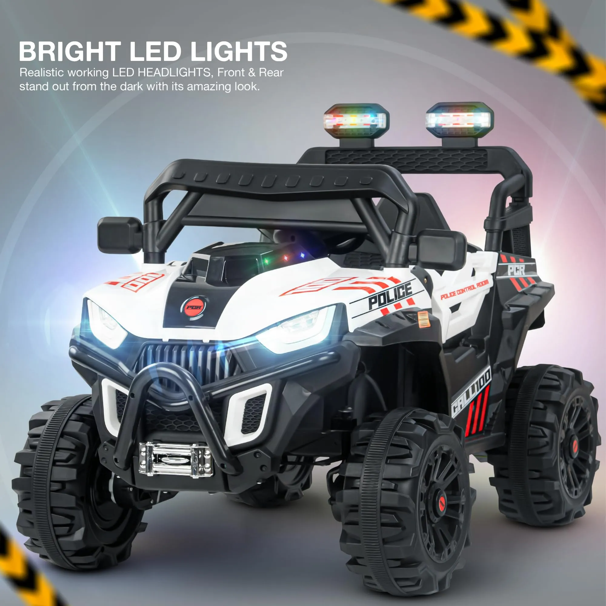 Baybee Police Edition Battery Operated Jeep for Kids, Ride on Baby Car with Music & Light | Kids Jeep Rechargeable Battery Car
