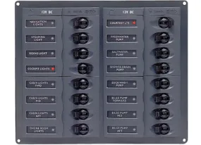 BEP 12V DC Circuit Breaker Panel 16 Way - Square - No Meters