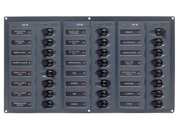 BEP 12V DC Circuit Breaker Panel 24 Way - Square - No Meters