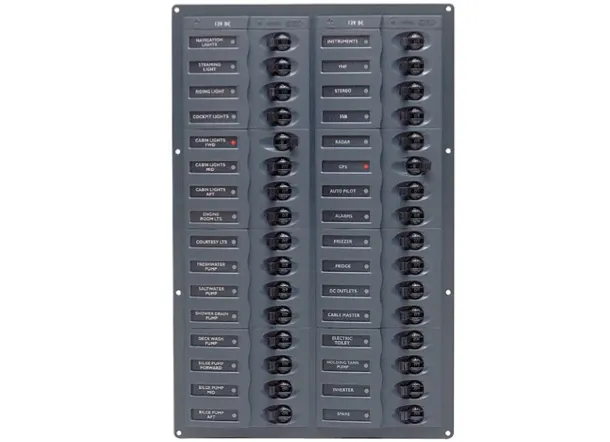 BEP 12V DC Circuit Breaker Panel 32 Way - Vertical - No Meters
