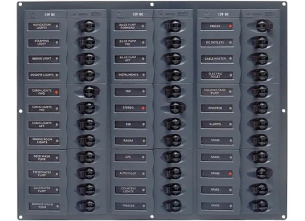 BEP 12V DC Circuit Breaker Panel 36 Way - Square - No Meters