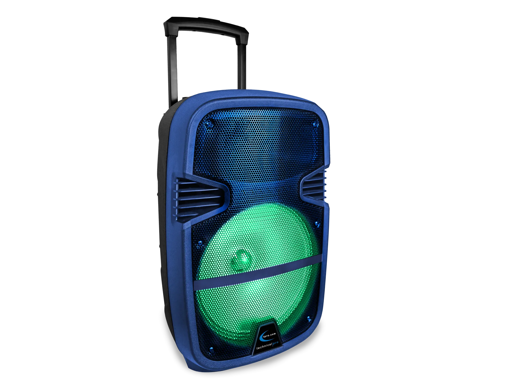 Blue 10" Rechargeable Bluetooth LED Loudspeaker with USB / SD Card Inputs & Microphone