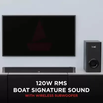 boAt Aavante Bar 1800 | 120W boAt Signature Sound, 2.1 Channel Surroud Sound, Sleek & Premium Design, Entertainment EQ modes