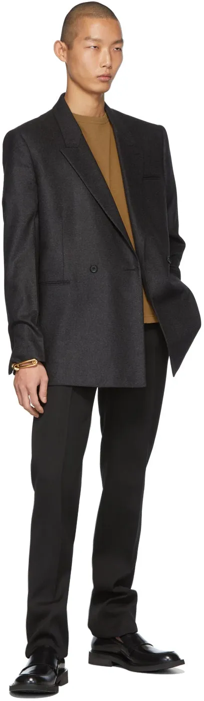 Bottega Veneta Black Compact Wool Trousers
