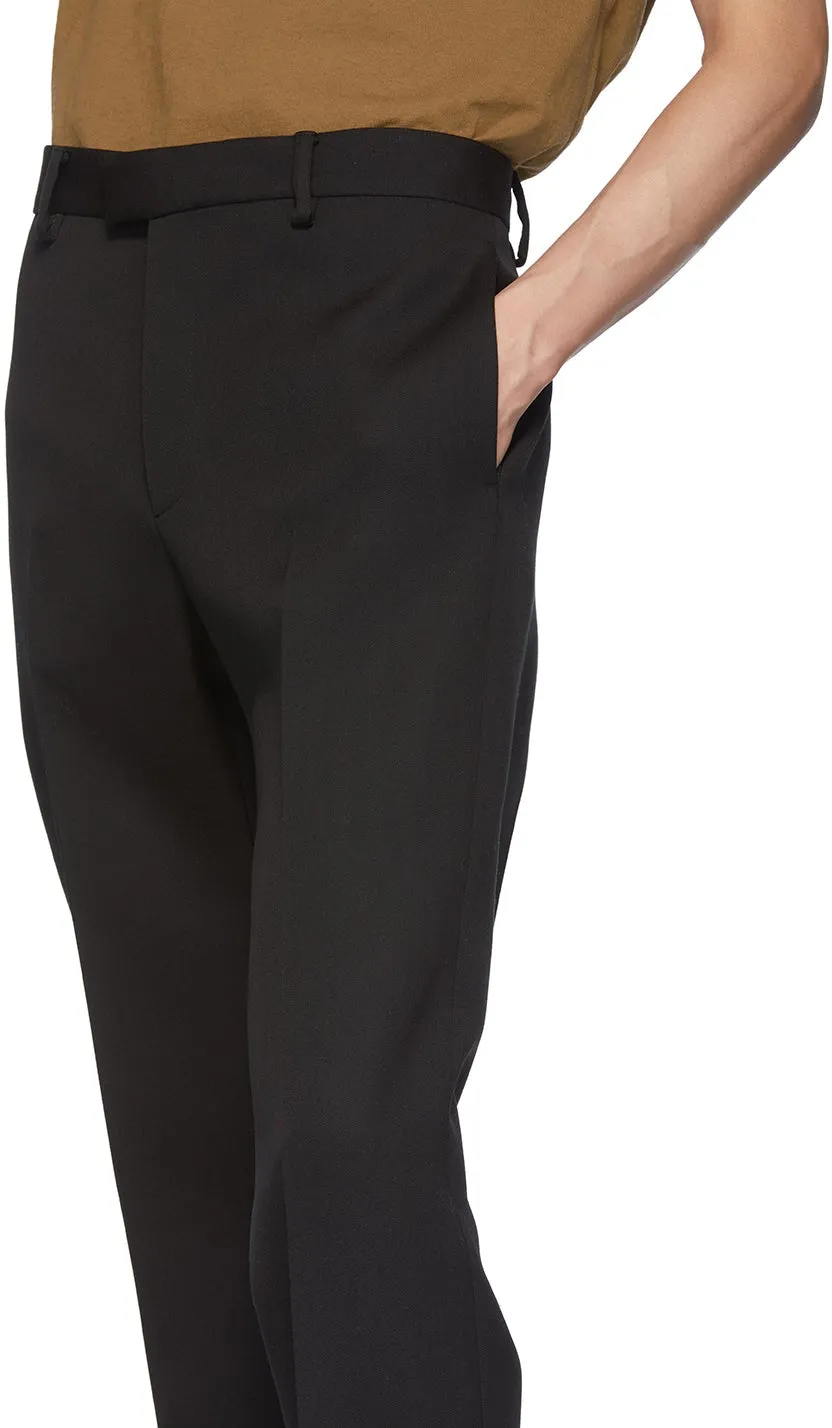 Bottega Veneta Black Compact Wool Trousers