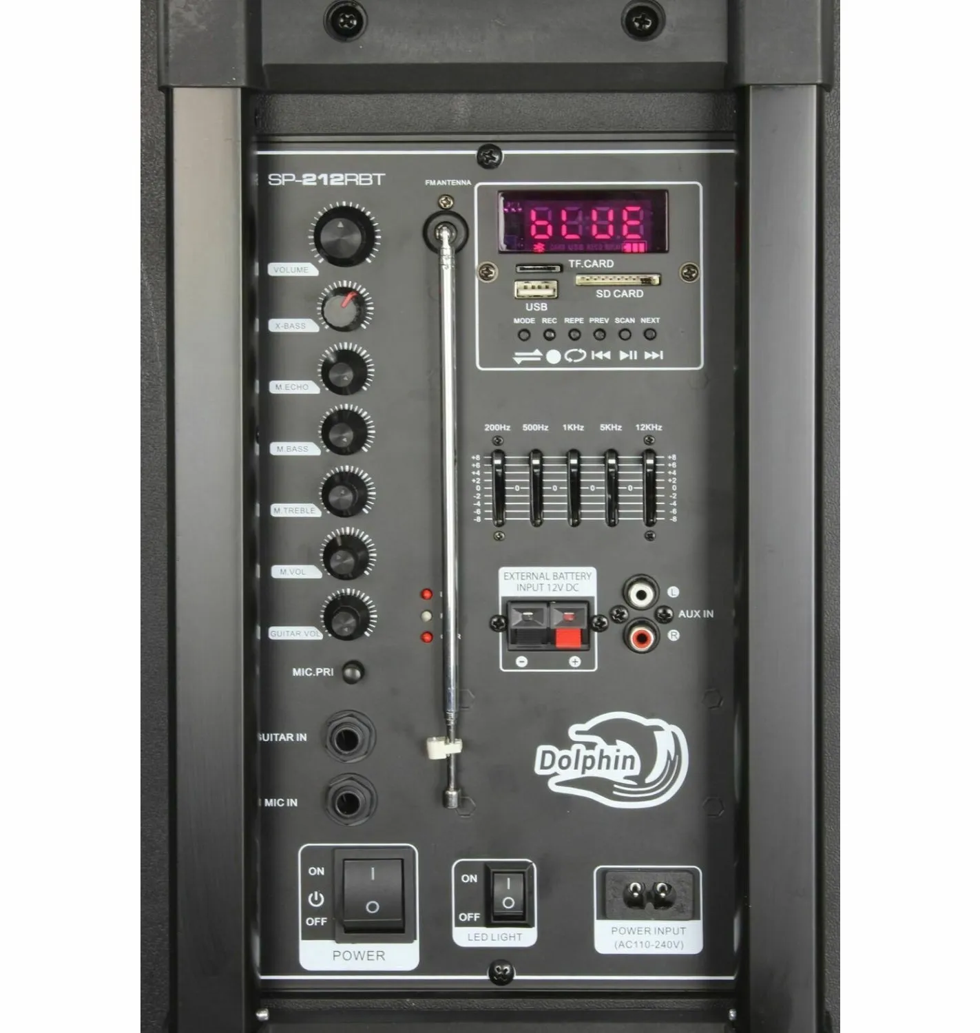 Brand New Dolphin 3600 Watt SP-212RBT Rechargeable Bluetooth Party Speaker System Dual 12"
