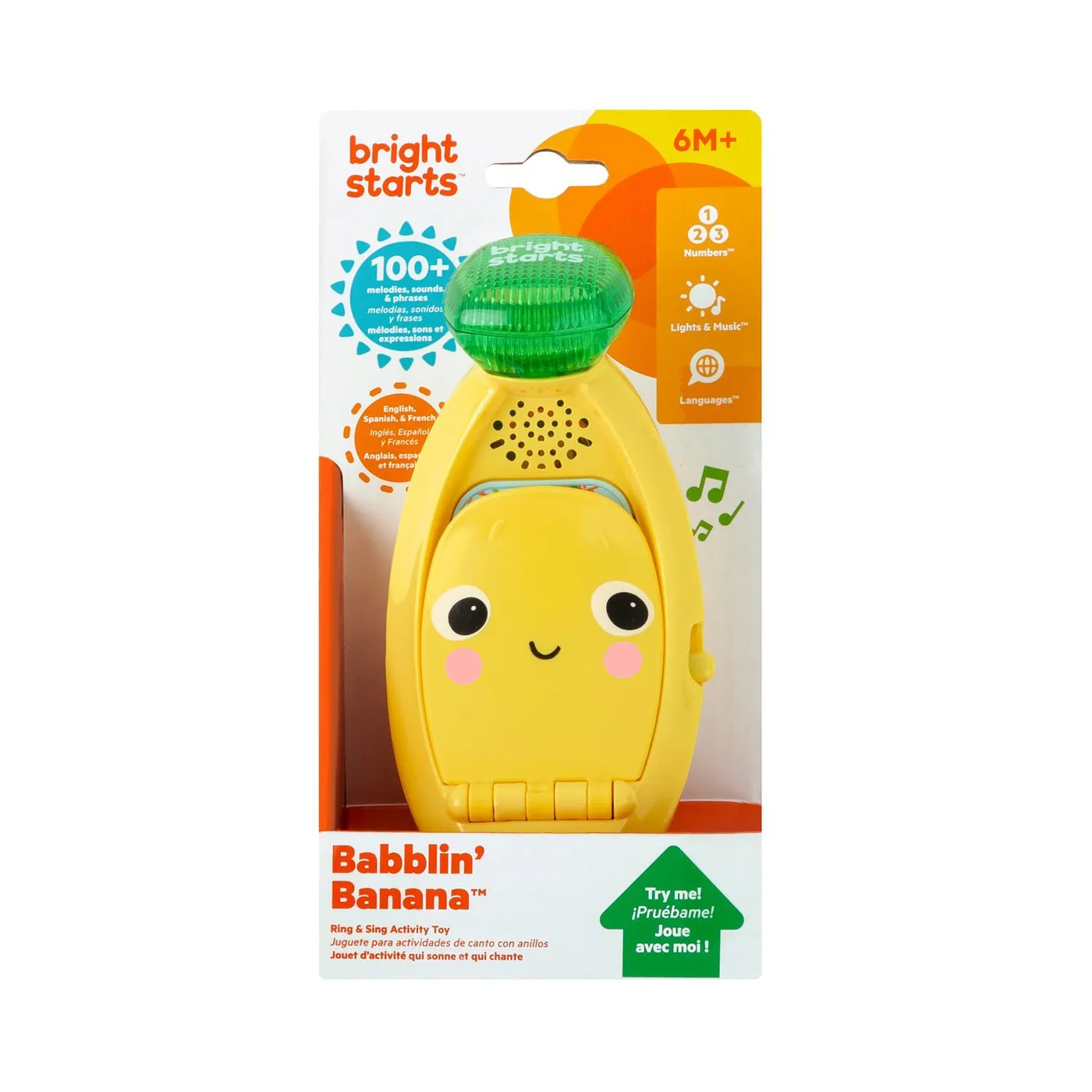Bright Starts - Babblin’ Banana™ Ring & Sing Activity Toy