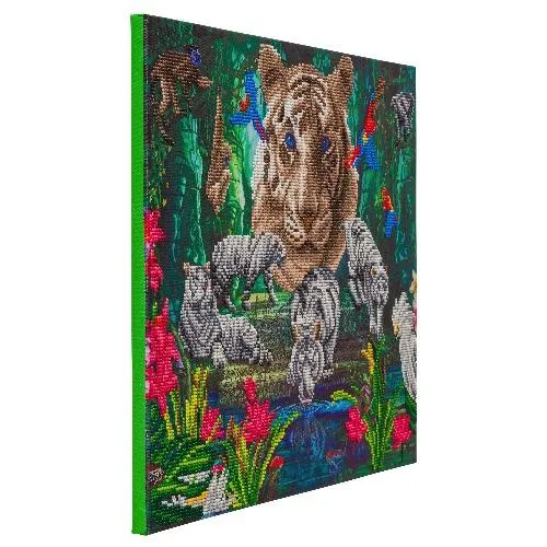 CAK-A161L: "White Tiger Temple" 40x50cm Crystal Art Kit