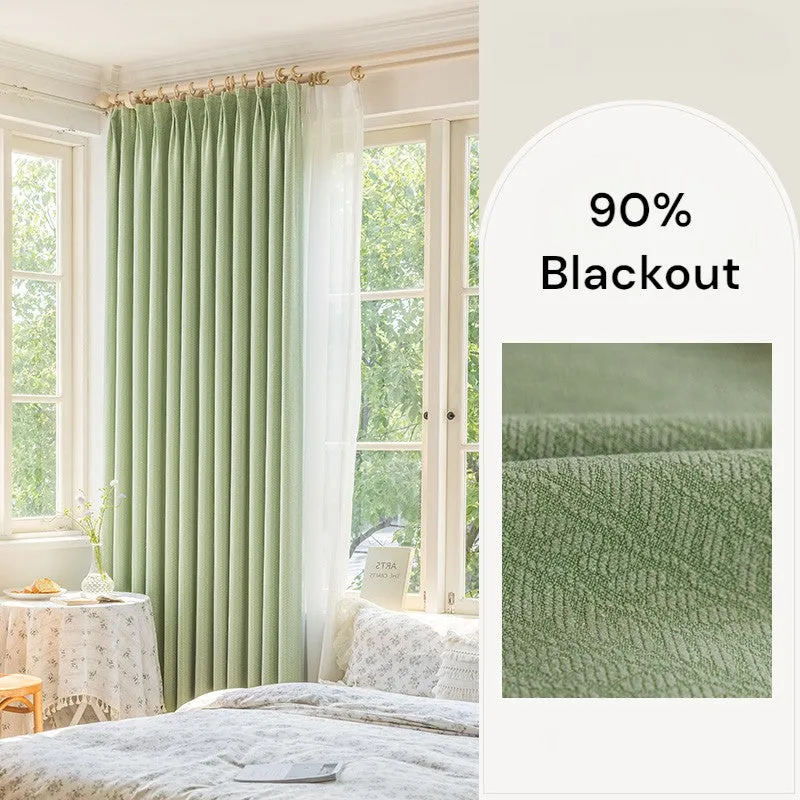 Callista Chenille Wheat Ear Print Blackout Custom Curtain