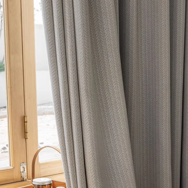 Callista Chenille Wheat Ear Print Blackout Custom Curtain