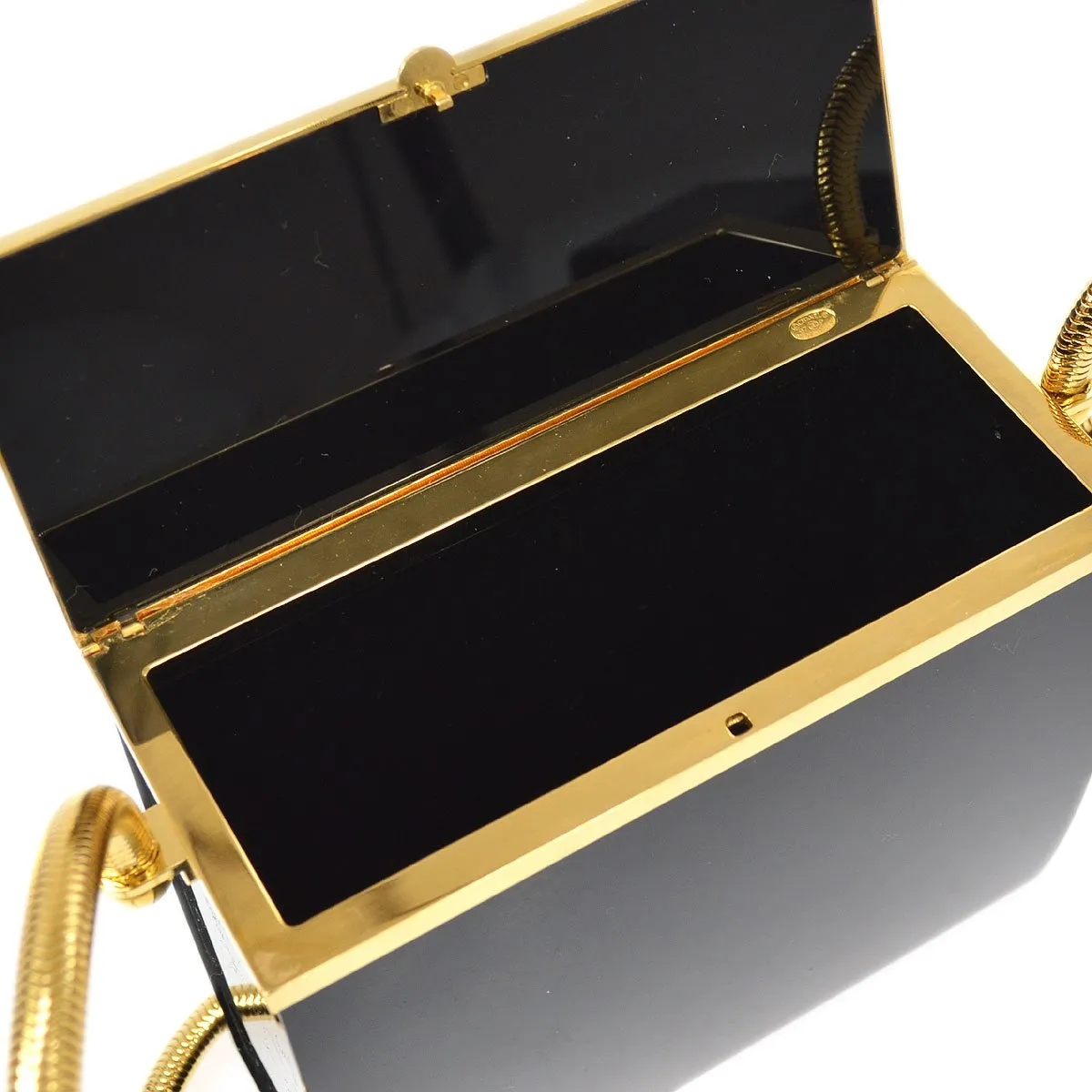 CHANEL 1997 Shoulder Bag Box Black Plastic ao33355