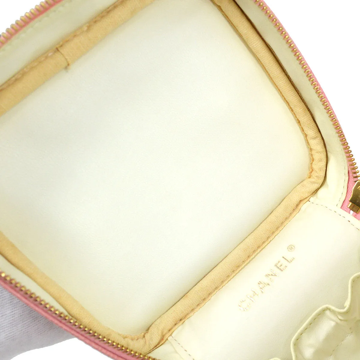 CHANEL 2003-2004 Pink Caviar Timeless Vanity Handbag 95851