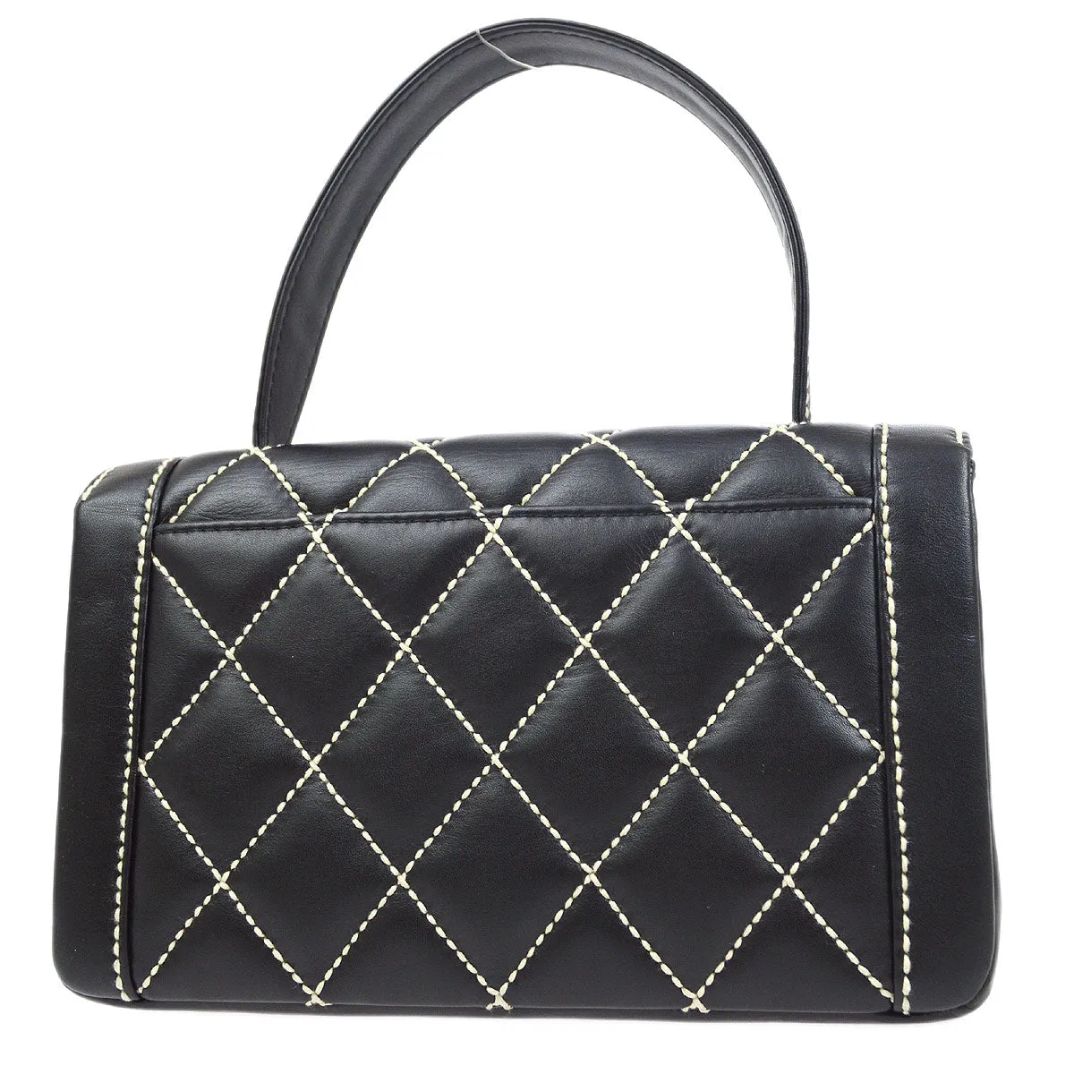 CHANEL 2004-2005 Black Calfskin Wild Stitch Handbag 75387
