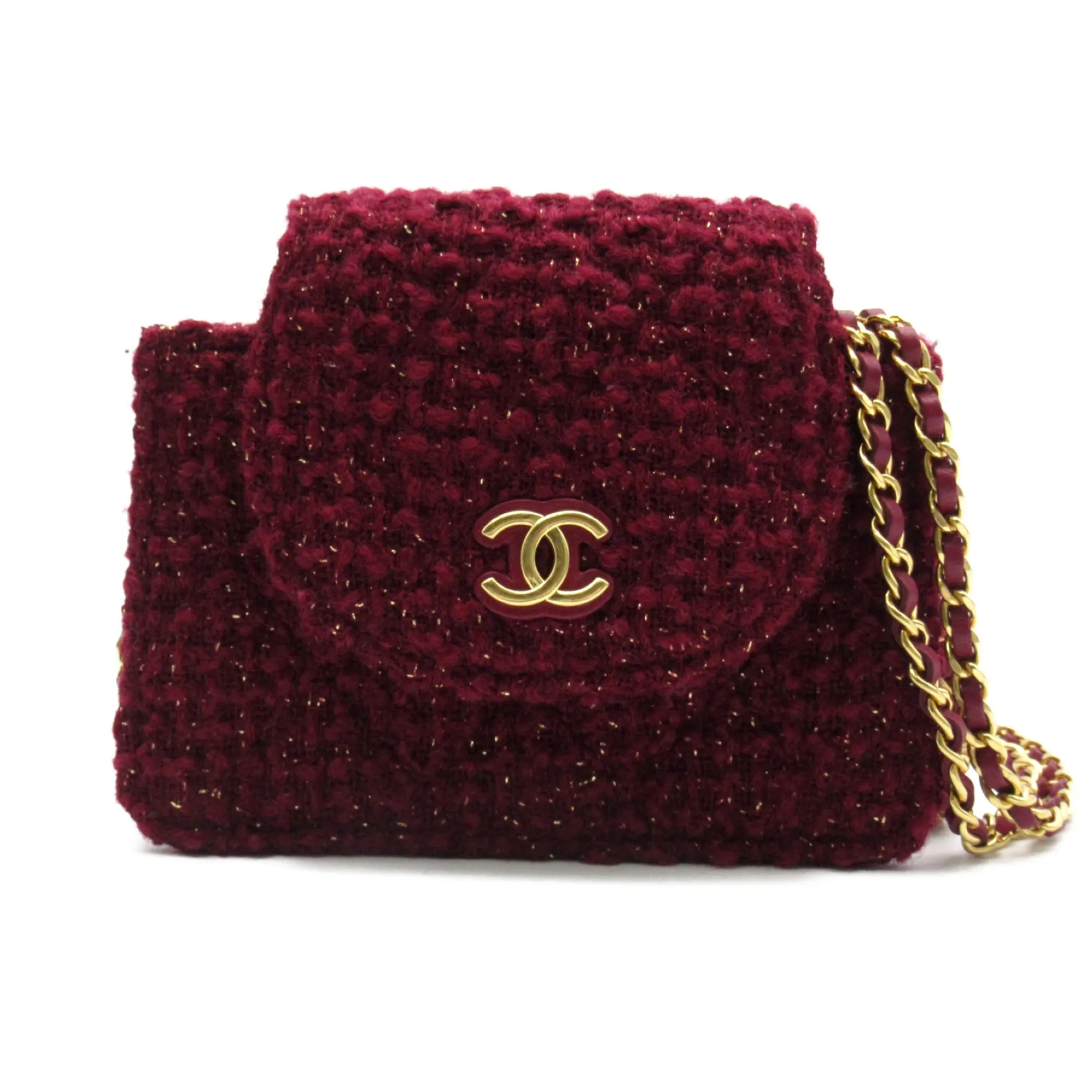 CHANEL Chain pochette Red Lambskin (sheep leather)
