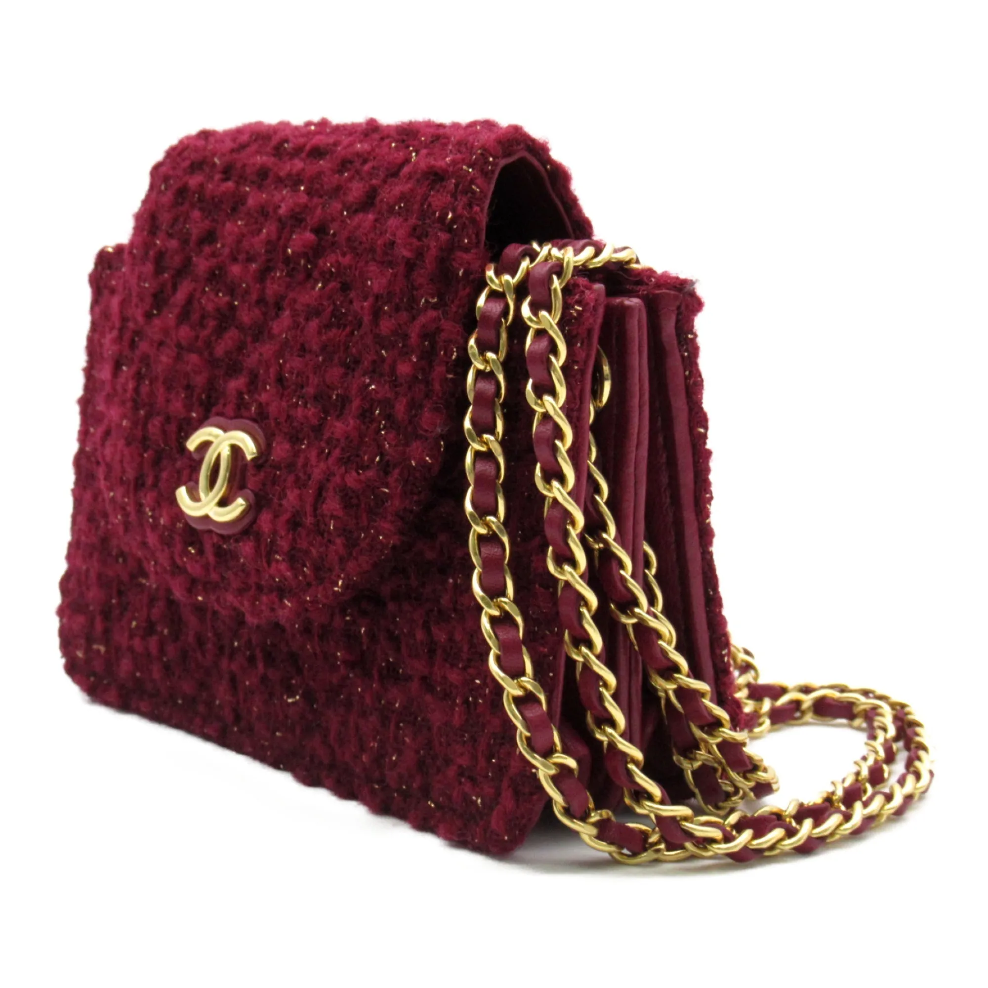 CHANEL Chain pochette Red Lambskin (sheep leather)