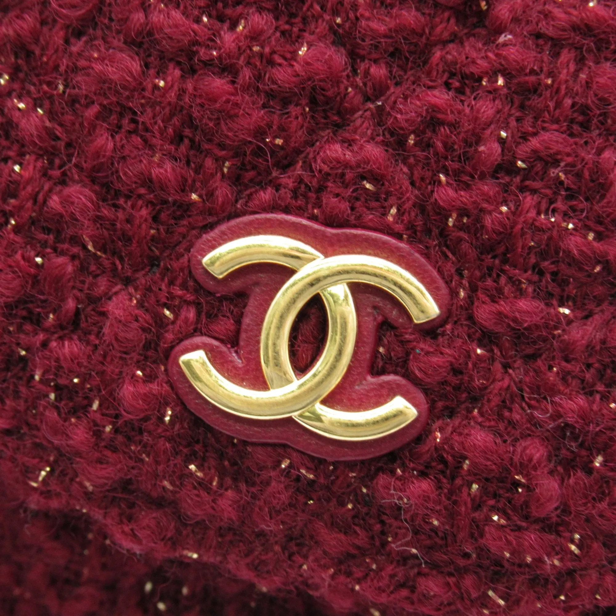 CHANEL Chain pochette Red Lambskin (sheep leather)