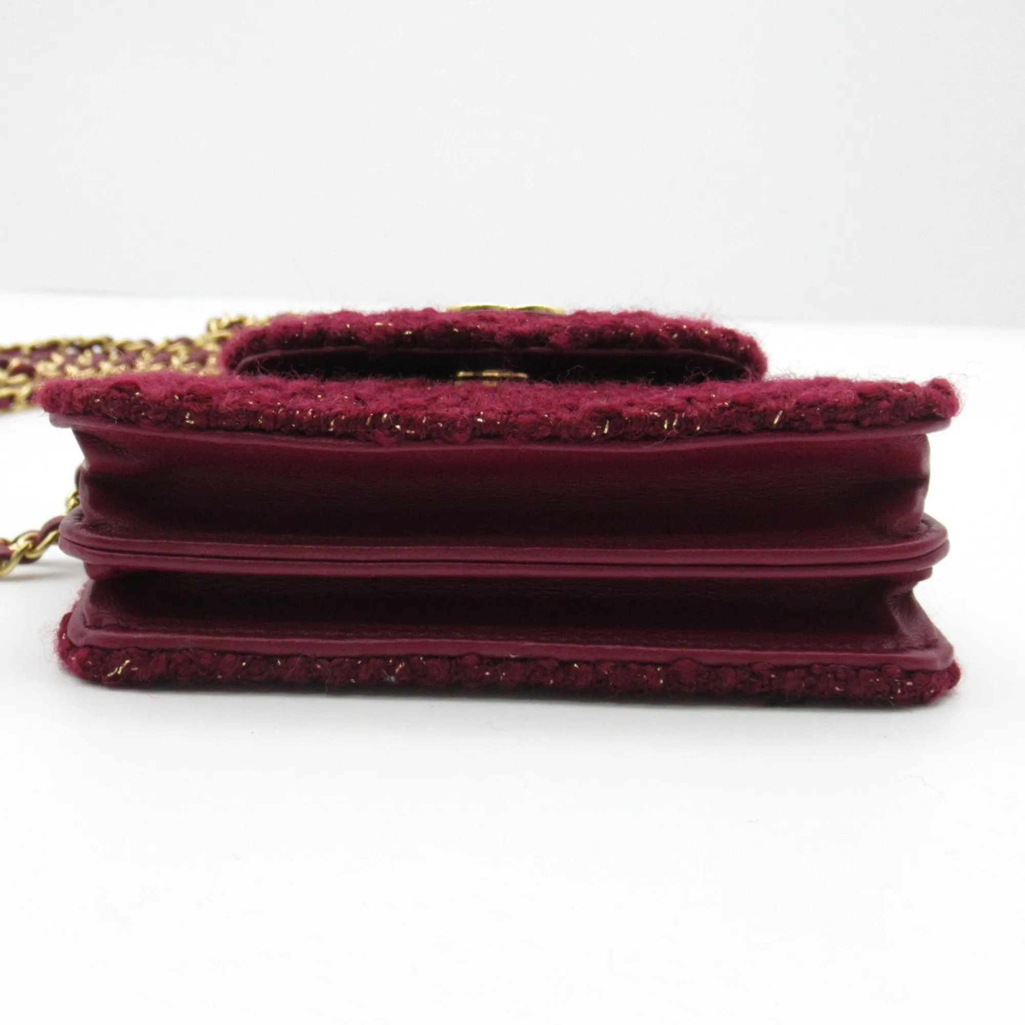 CHANEL Chain pochette Red Lambskin (sheep leather)
