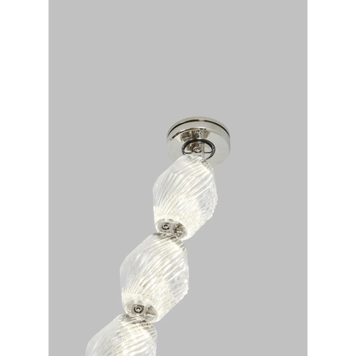 Collier 48 LED Pendant Light with Surface Canopy 3000K 120-277V Polished Nickel Finish