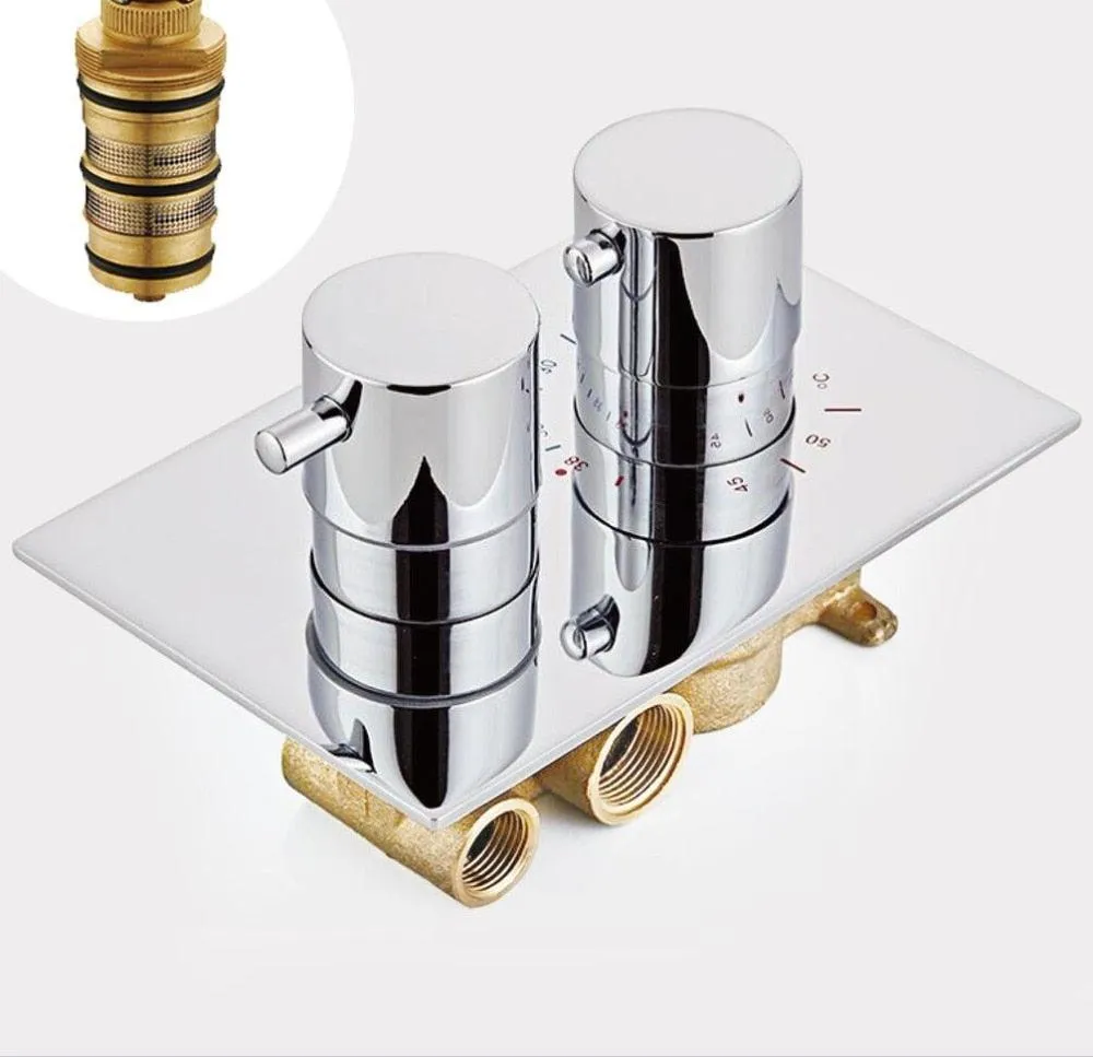 Concealed Thermostatic Shower Faucet Mixing Valve Wall Mount Valve