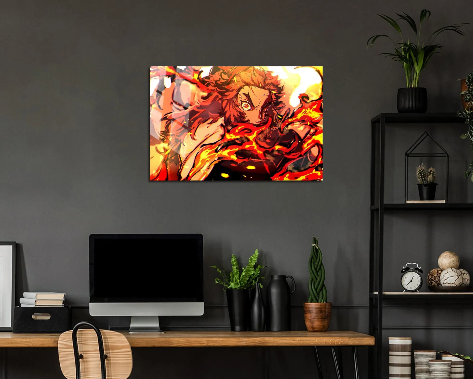 Demon Slayer Rengoku Flames Metal Poster