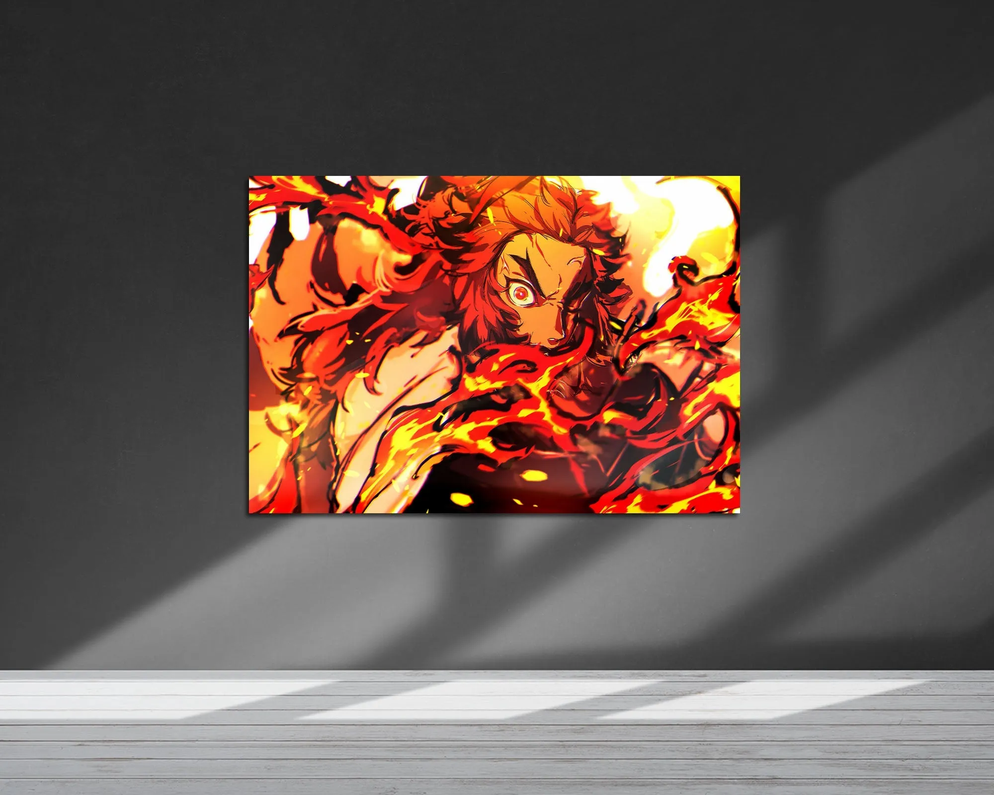 Demon Slayer Rengoku Flames Metal Poster