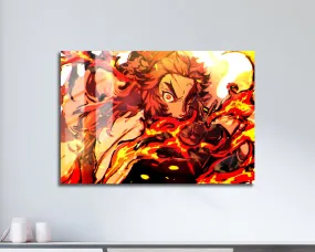 Demon Slayer Rengoku Flames Metal Poster