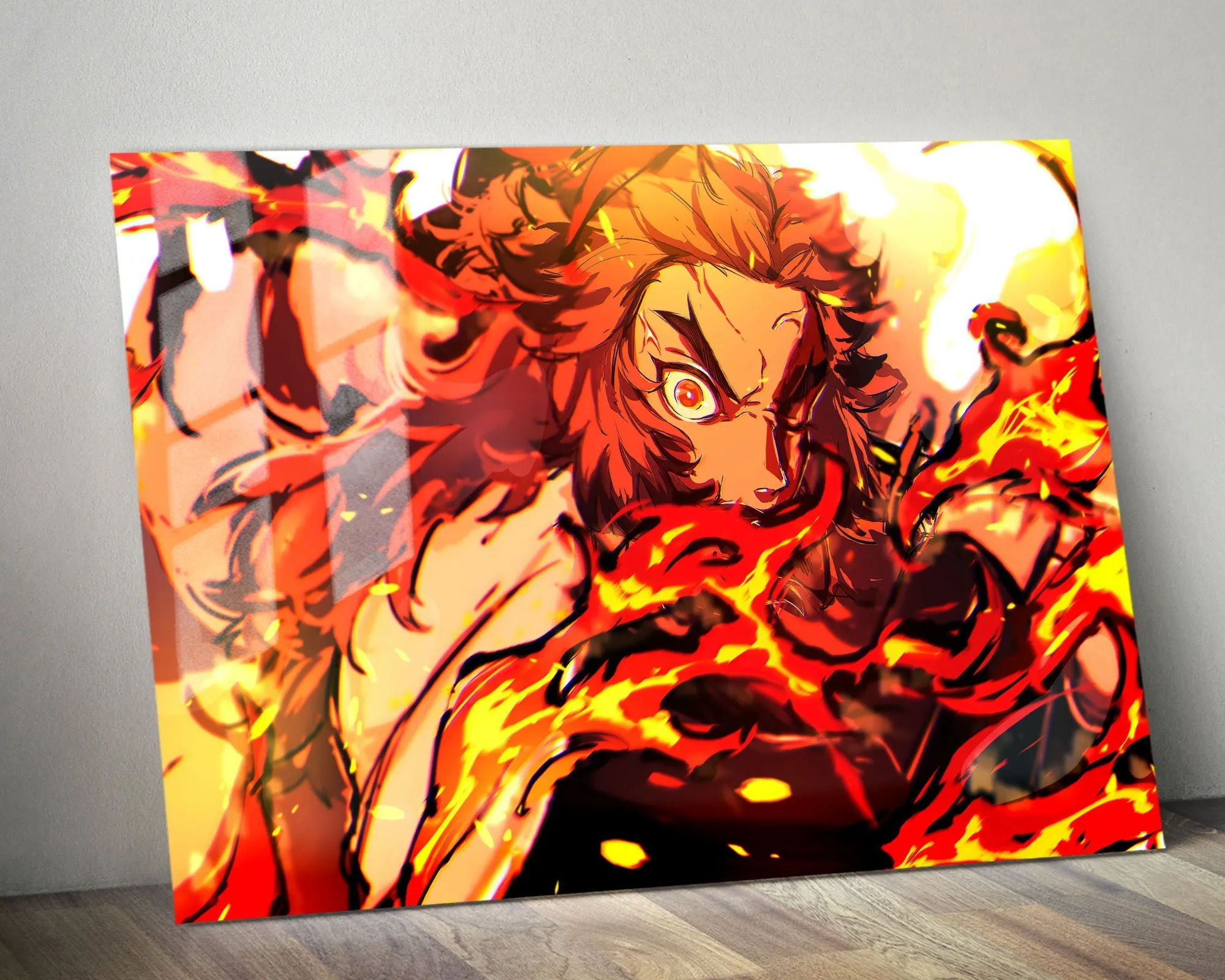 Demon Slayer Rengoku Flames Metal Poster