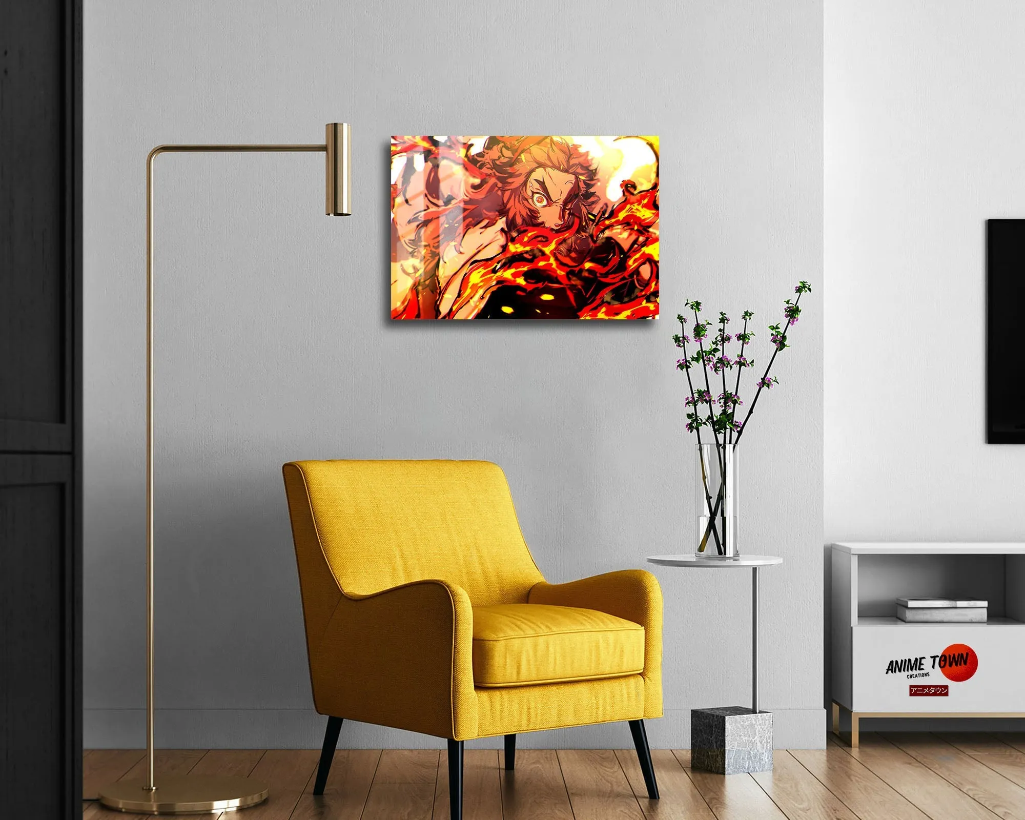 Demon Slayer Rengoku Flames Metal Poster