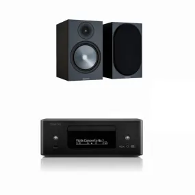 Denon CEOL RCD-N12 DAB  Hi-Fi System & Monitor Audio Bronze 50 Speakers Pair Black