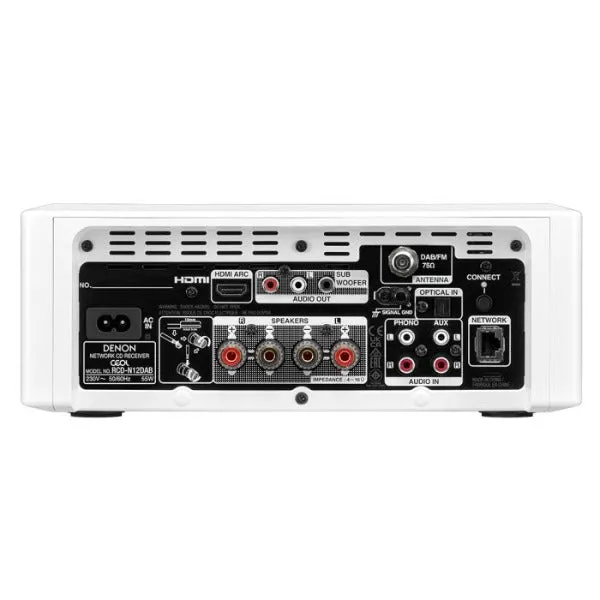 Denon CEOL RCD-N12 DAB  Hi-Fi System & Monitor Audio Bronze 50 Speakers Pair White