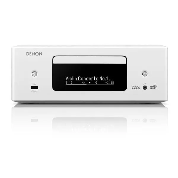 Denon CEOL RCD-N12 DAB  Hi-Fi System & Monitor Audio Bronze 50 Speakers Pair White