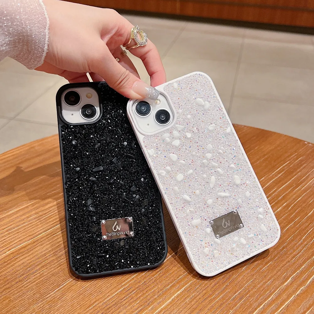 Diamond Studded Pattern Glittery Phone Case - iPhone 14 Plus