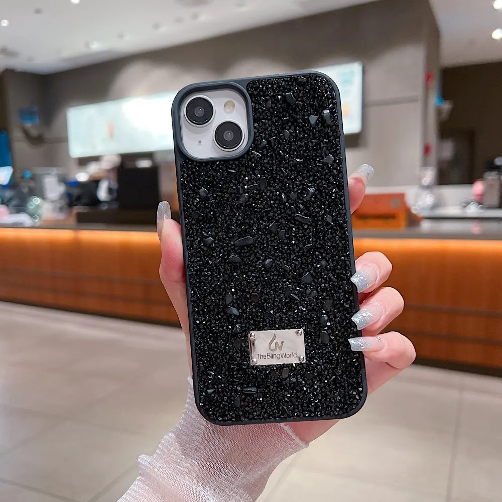 Diamond Studded Pattern Glittery Phone Case - iPhone 14 Plus