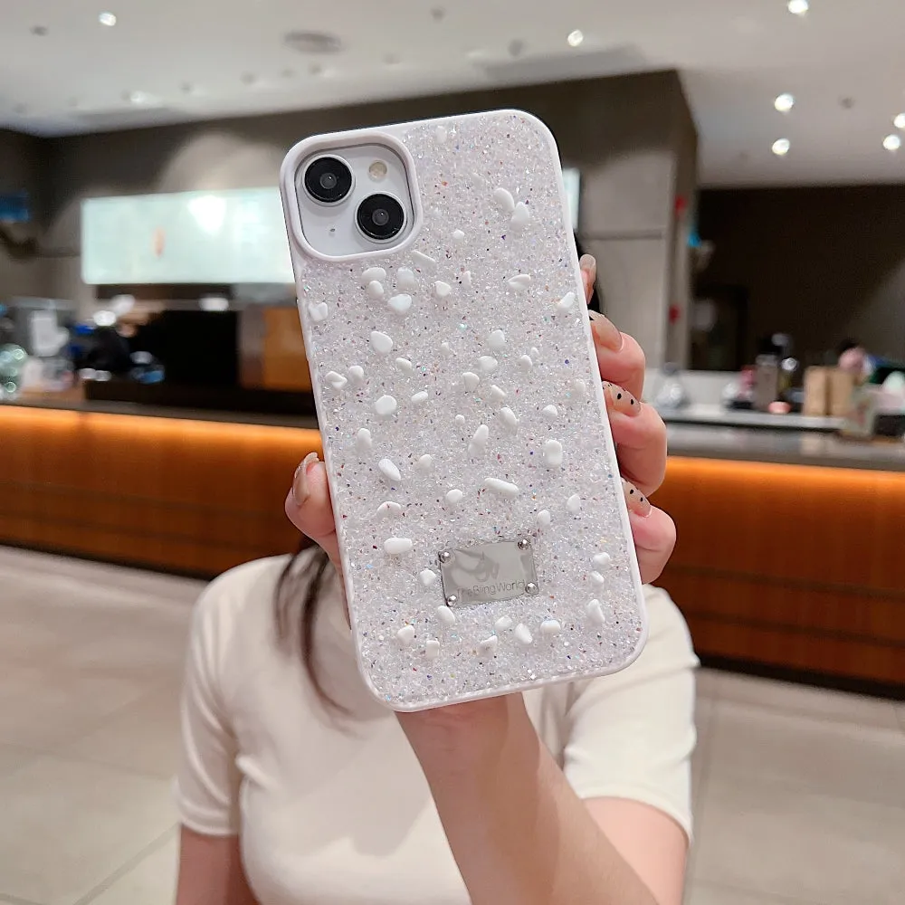 Diamond Studded Pattern Glittery Phone Case - iPhone 14 Plus